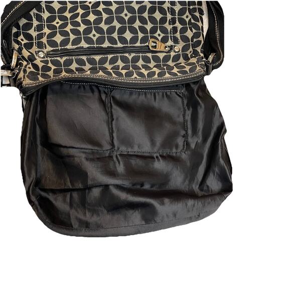 Fossil Black Gray Canvas Crossbody Marlow Pattern Shoulder Bag Classic Design - Picture 6 of 11